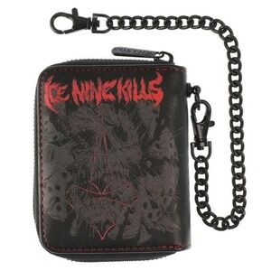 Killstar Ice Nine Kills Wallet Black Metal Chain‎ Zip Around Skull Goth Mens